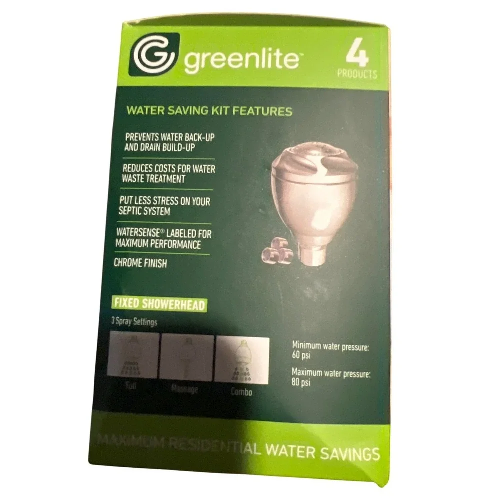 Greenlite High Efficiency Water Saving Showerhead Aerator Kit 4‎ Products Chrome